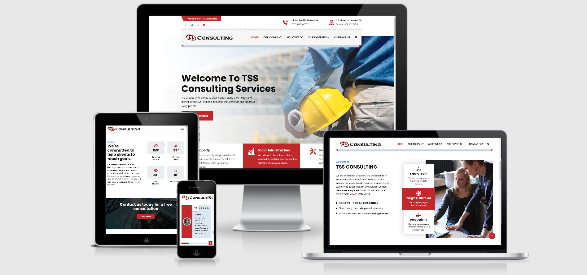 Branded Oshawa website design showcasing trust signals