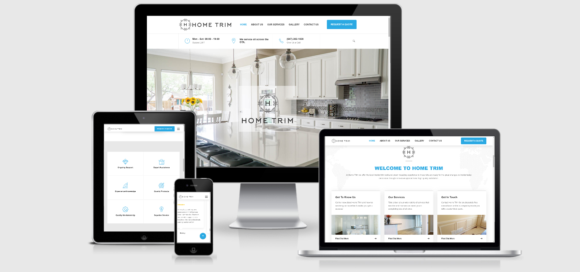 Custom WordPress website design for an Oshawa service business