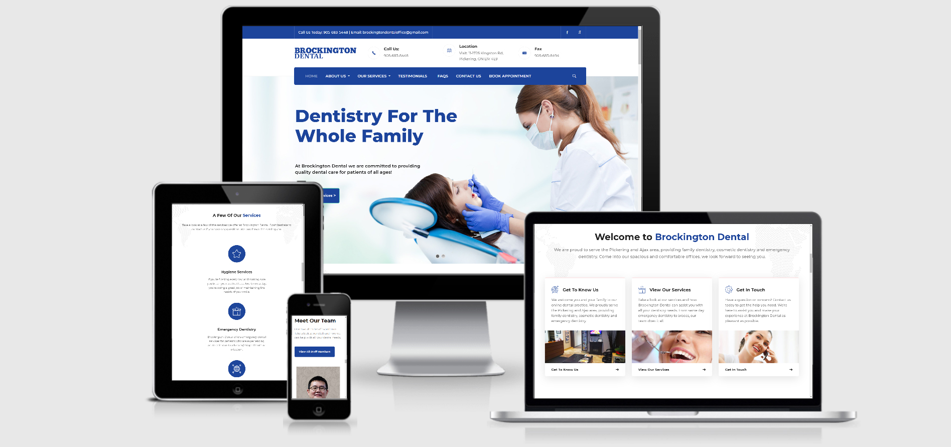 Mobile-responsive web design portfolio project in Whitby